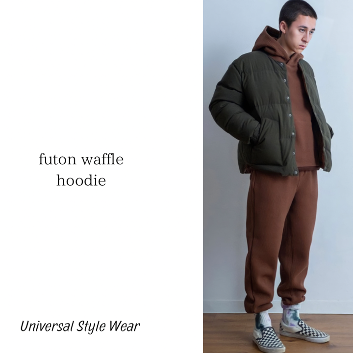 【Universal Style Wear】フトン ワッフル パーカー