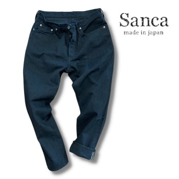【Sanca】BLACK DENIM TAPERED 5P メンズ