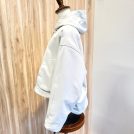 【レディース】リアルラムレザー サイドポケット フード付ジャケット off-white（SK524）